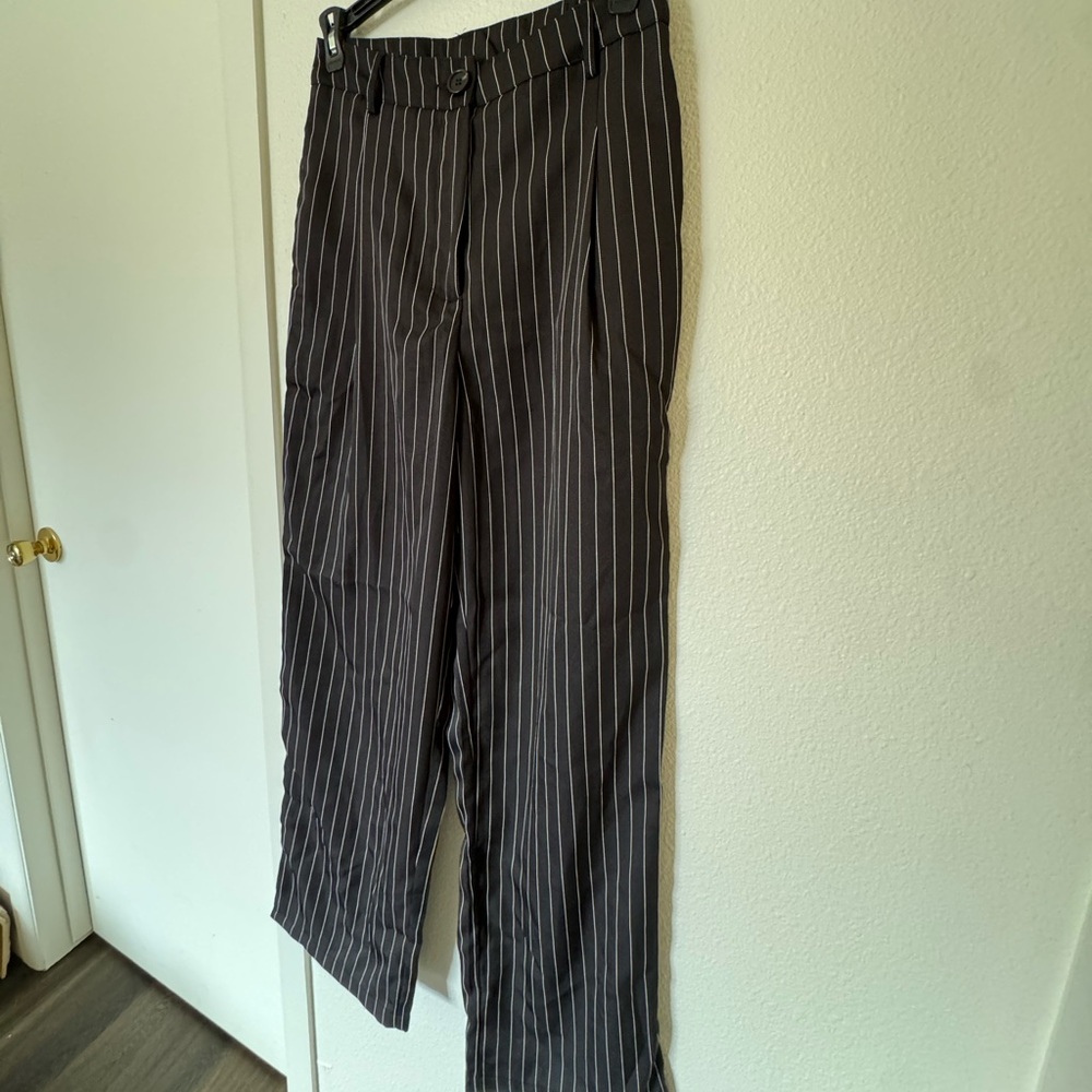 Black and White Pinstripe Pants